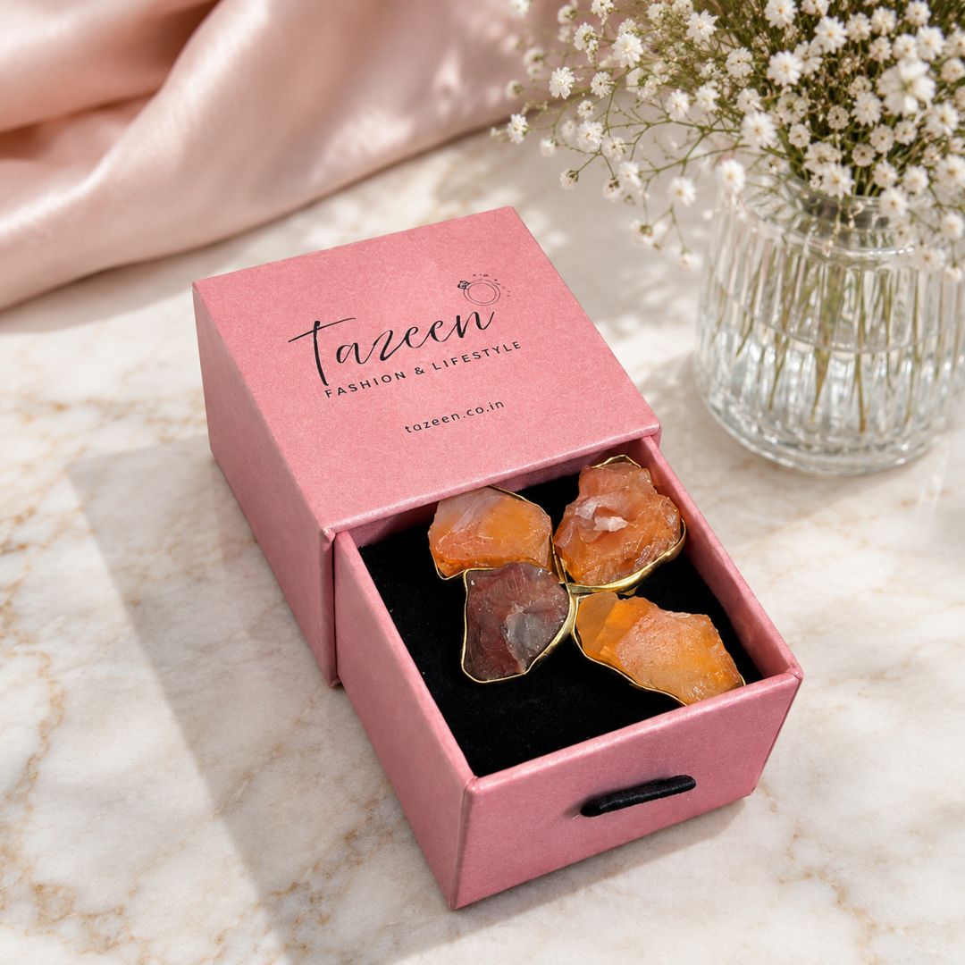Blush Quartz Petal Statement Ring in Gold Vermeil