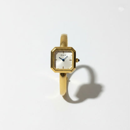 Vintage Gold Bangle Watch – Minimalist Square Face
