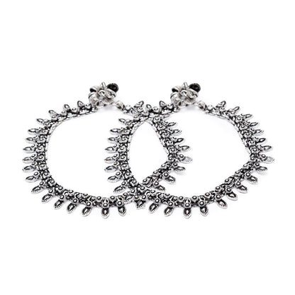 Vintage Oxidized Silver Anklet for Women