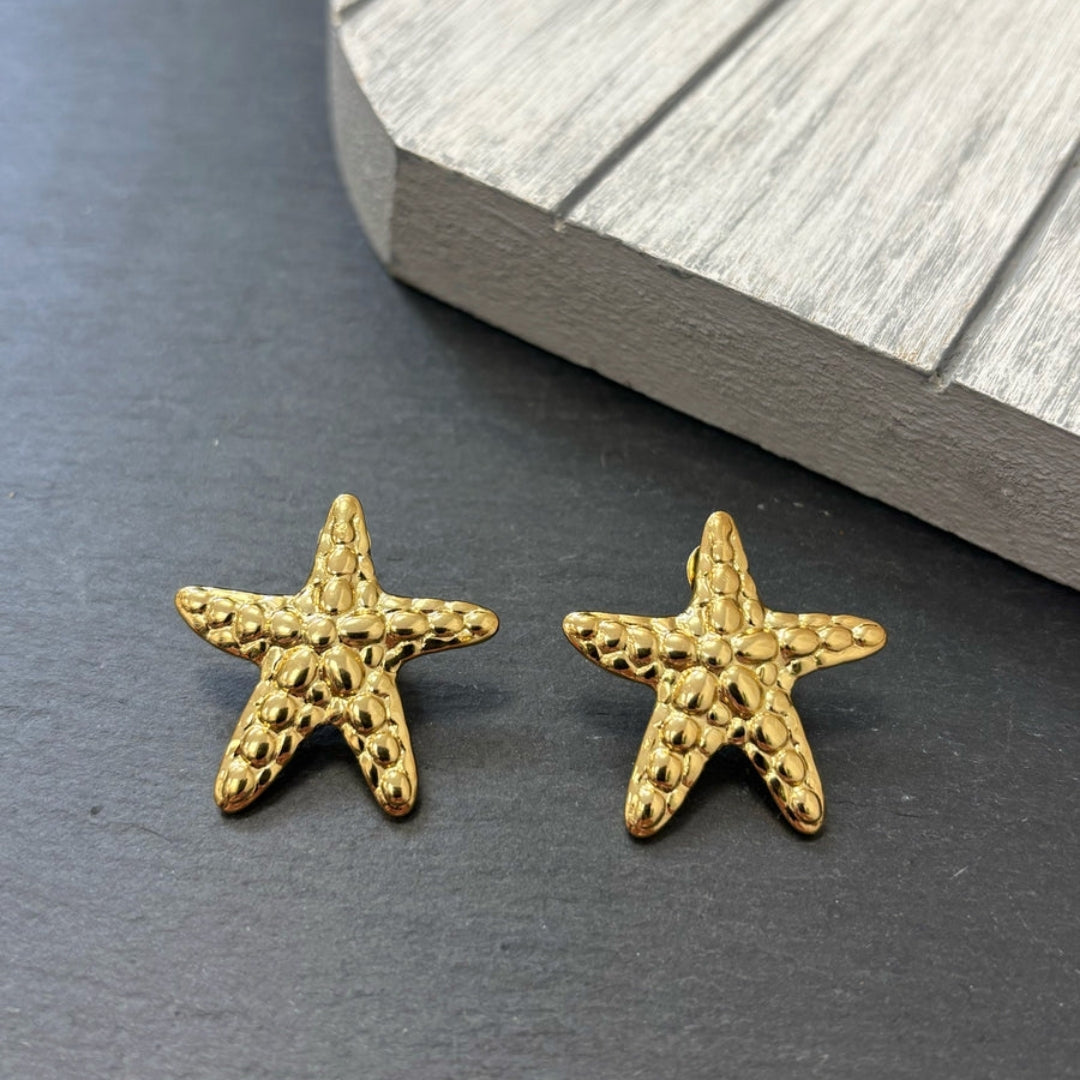 Gold Plated Starfish Stud Earrings