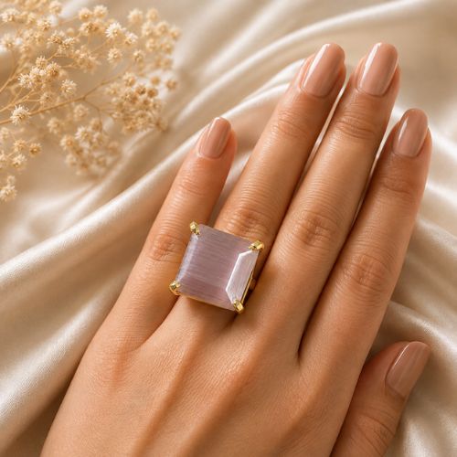 Gold Open-Band Lavender Gemstone Ring