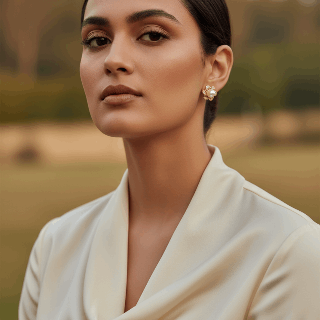 Sparkling Heart Pavé Stud Earrings