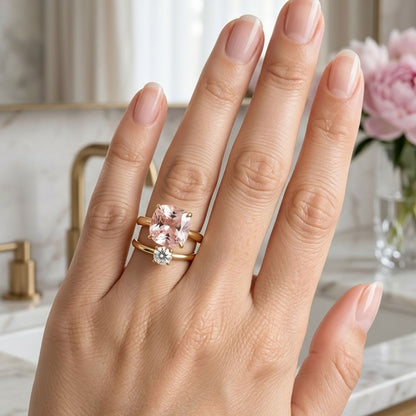 Blush Radiance Double Crystal Ring