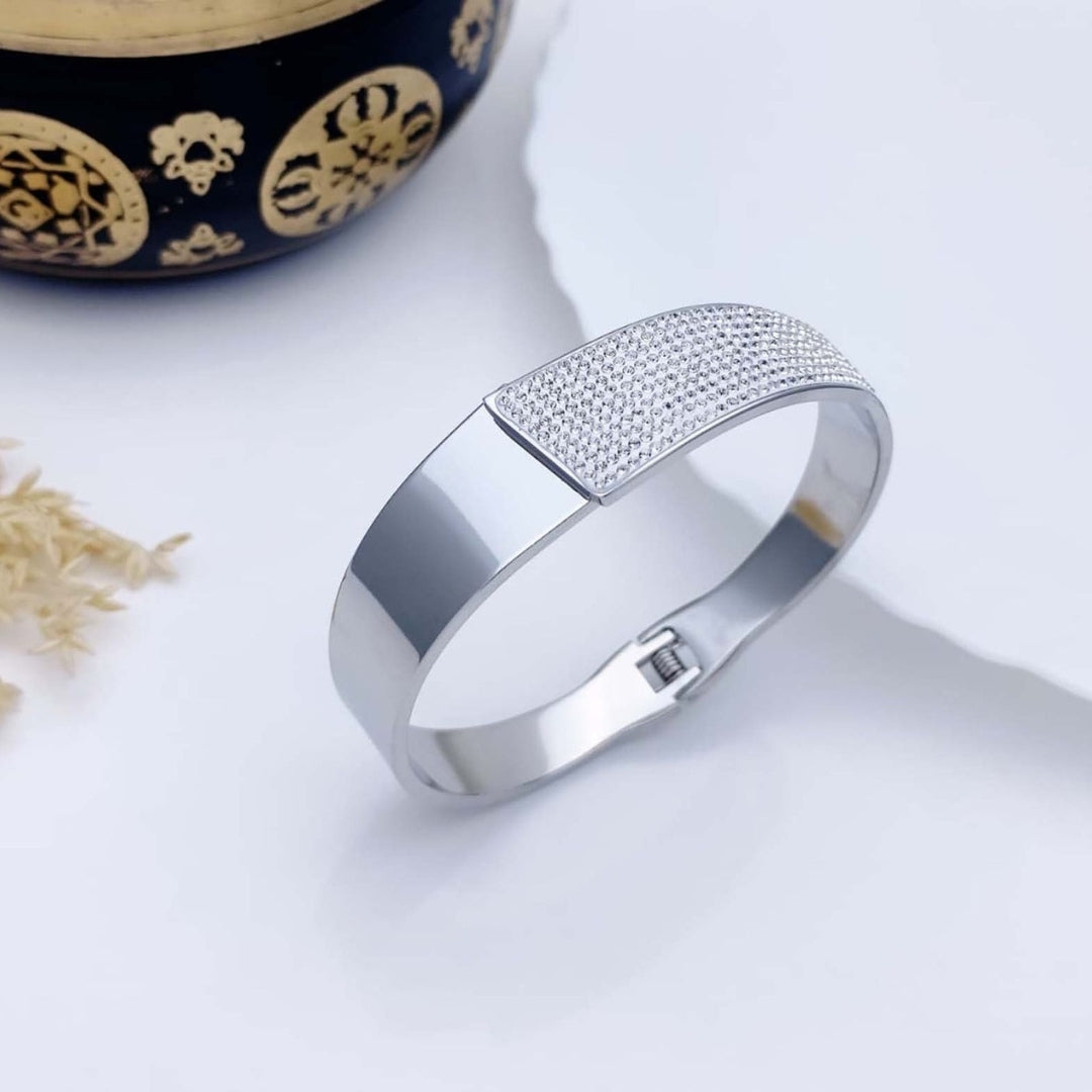 AD Premium Silver Cuff Bangle