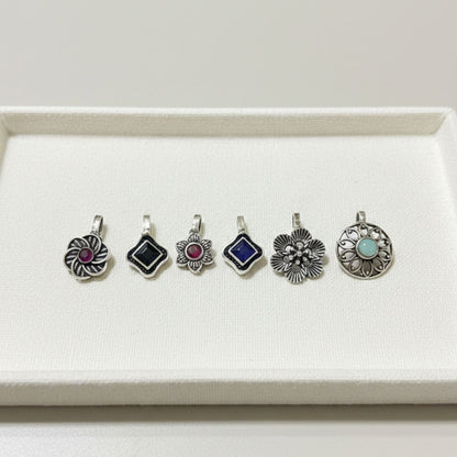 Classic Floral & Geometric Oxidised Nose Pins – 6 Variations