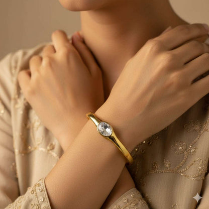 AD Premium Gold Solitaire Bangle