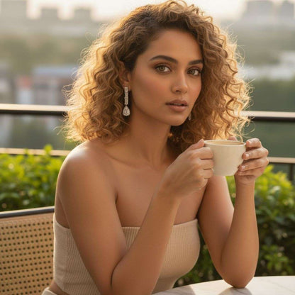 American Diamond Linear Classic Drop Earrings