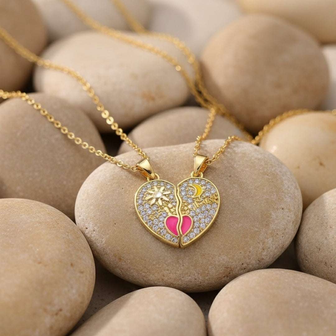 Sun & Moon Anti-Tarnish Couple Pendant