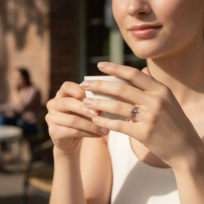 Butterfly Gold Plated Diamond Ring