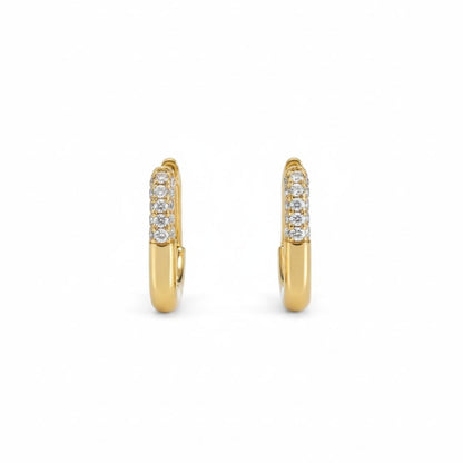 Gold Plated CZ Square Hoop Earrings | Anti-Tarnish