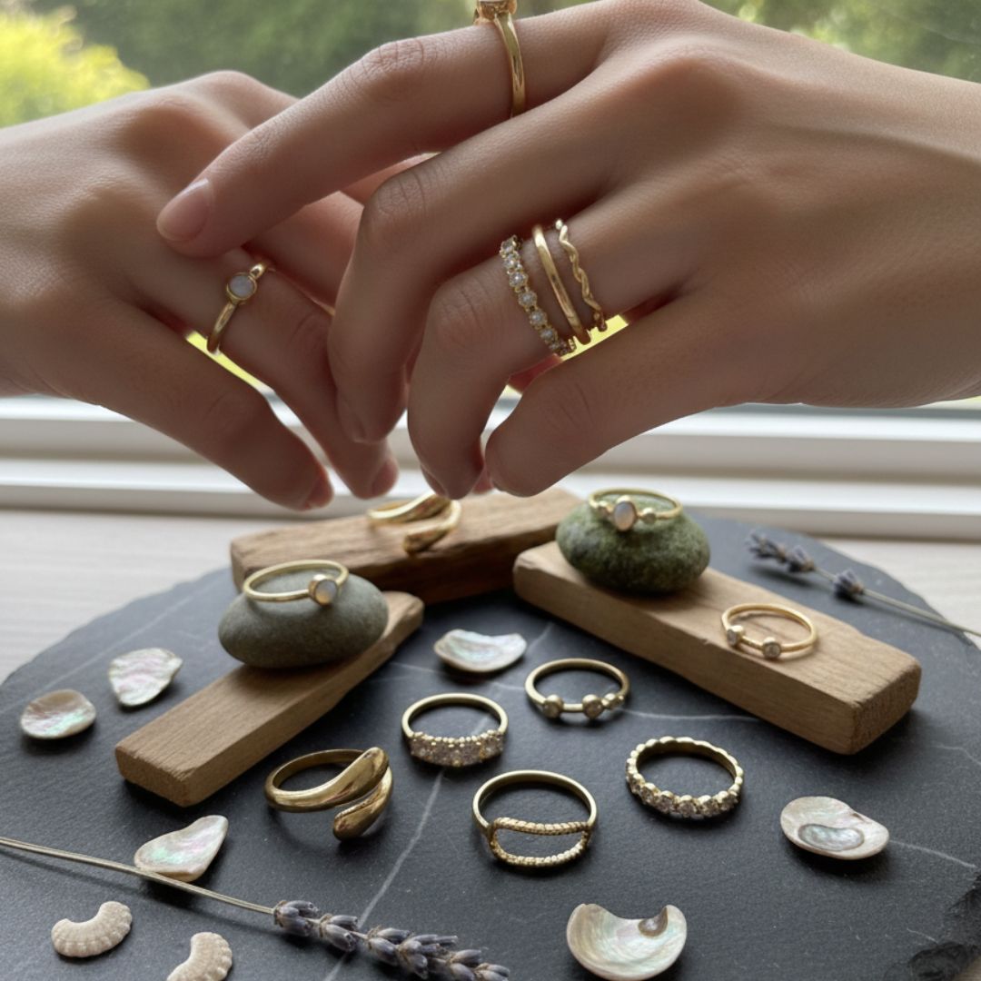 Stylish 11-Piece Gold Finish Rings Combo | Daily & Party Wear