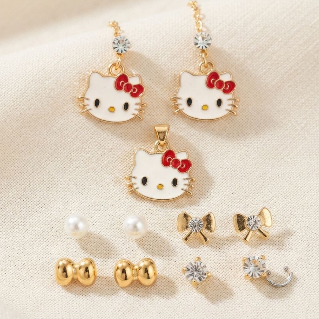 Cute Kitty Kids Jewelry Gift Set for Girls