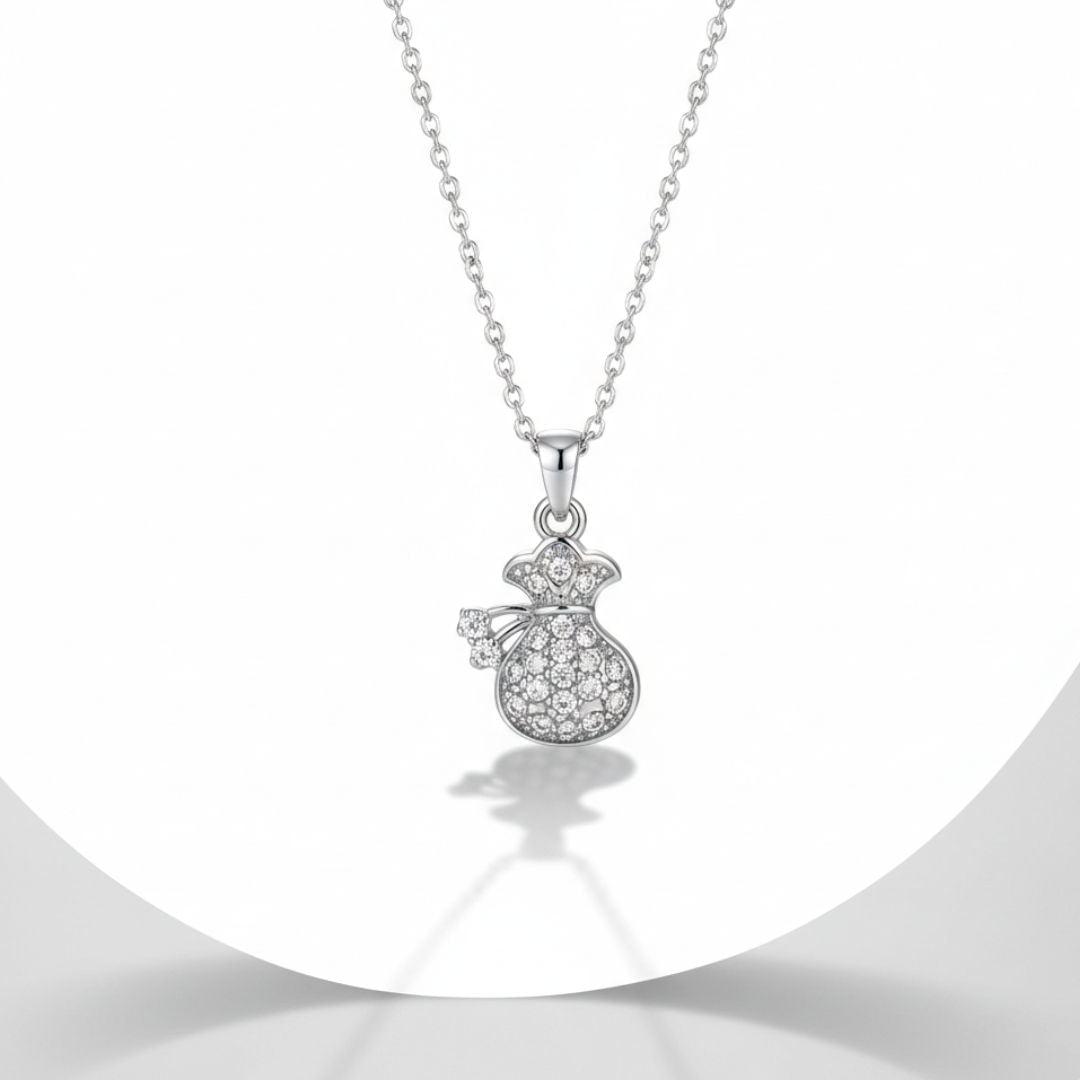 Crystal Pineapple Pendant Necklace – Silver Chain