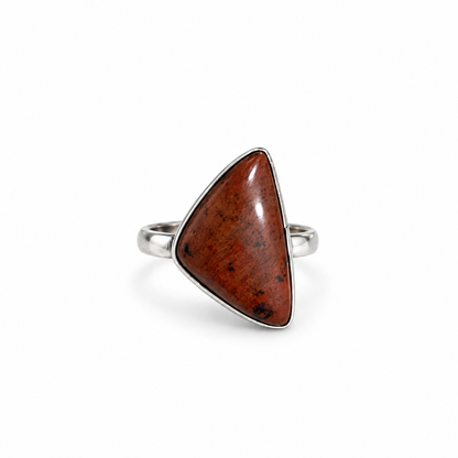 Oxidised Silver Brown Stone Statement Ring