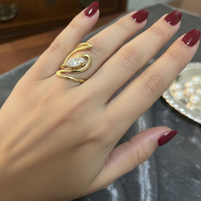 Eterna Twist Gold Finish Ring