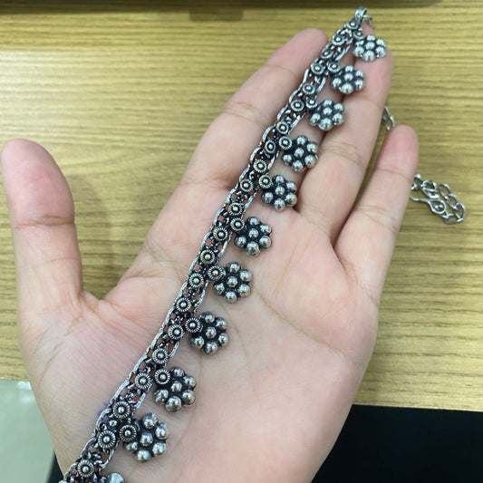 Vintage Oxidized Silver Tribal Necklace for Women
