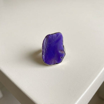 Purple Agate Slice Statement Ring