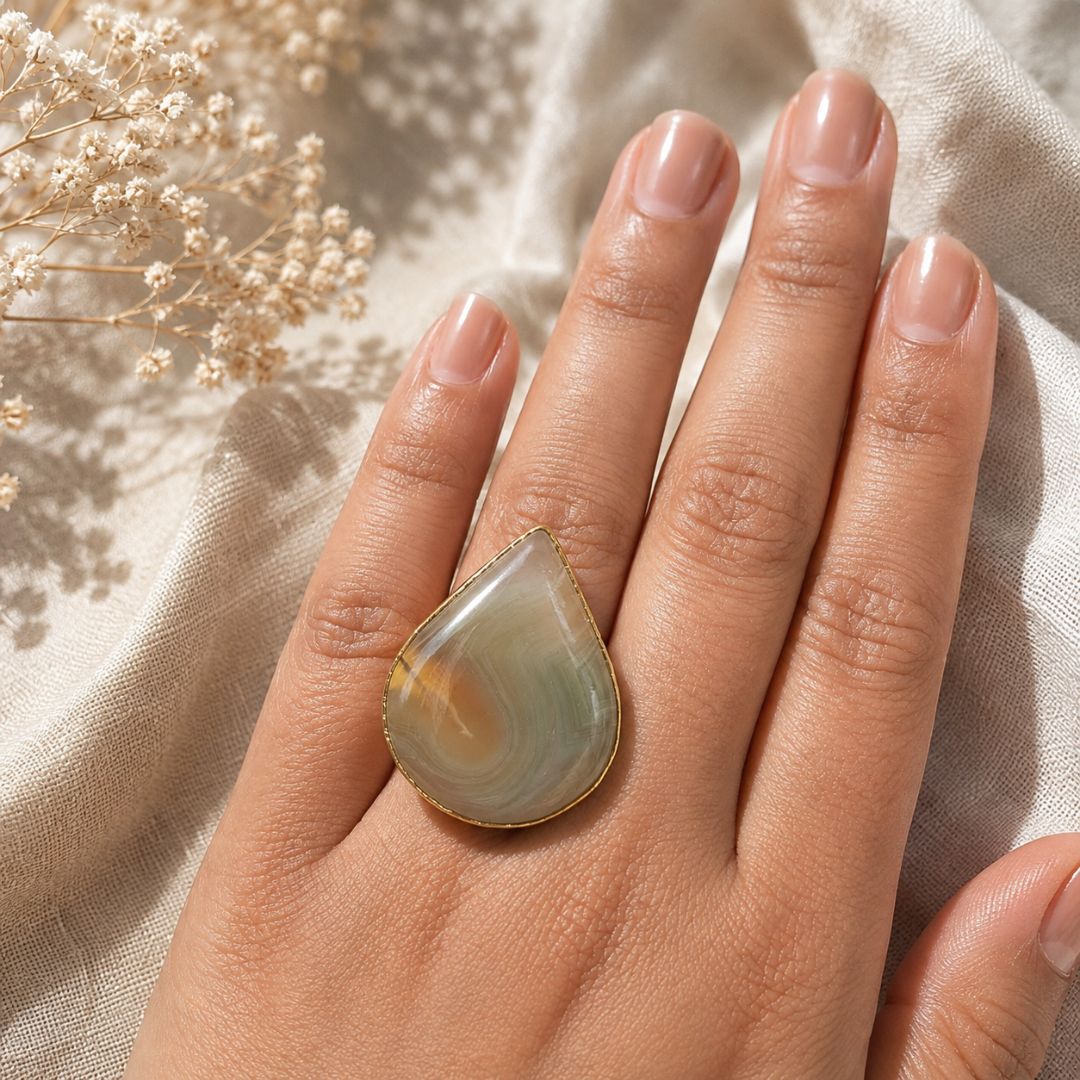 Teardrop Amethyst & Golden Quartz Gemstone Pendant