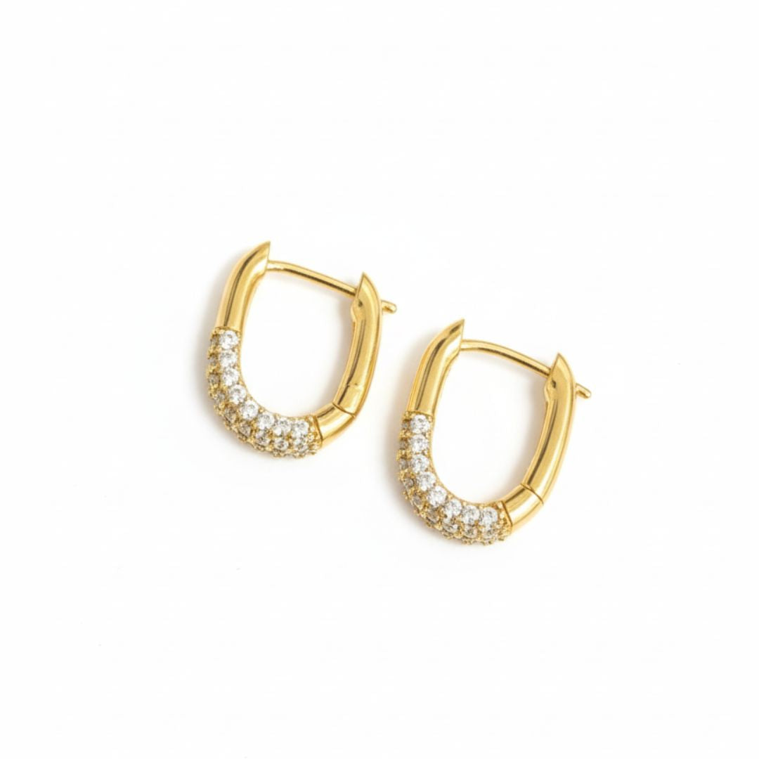 Luxury Gold Plated CZ Hoop Earrings | Anti-Tarnish Jewelry