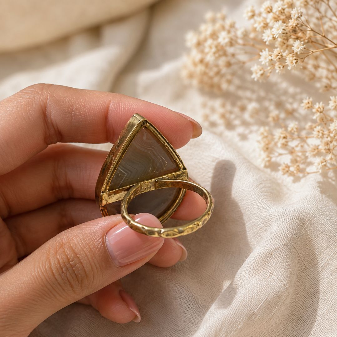 Teardrop Amethyst & Golden Quartz Gemstone Pendant