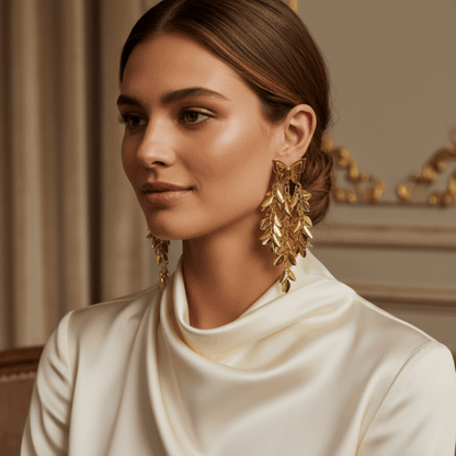 Gold Butterfly Tassel Earrings