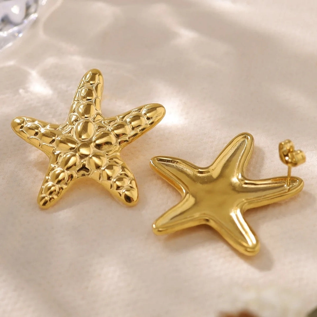 Gold Plated Starfish Stud Earrings