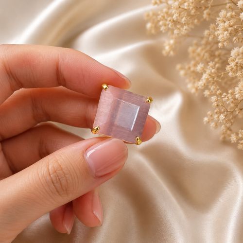 Gold Open-Band Lavender Gemstone Ring