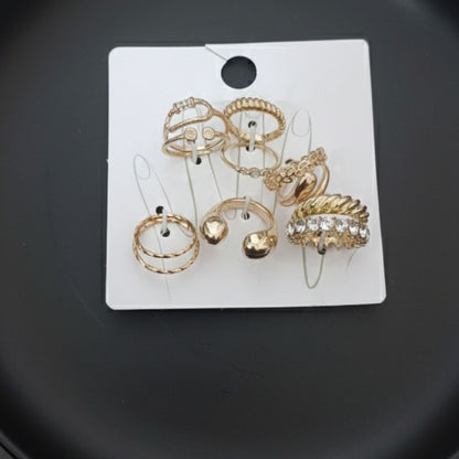 Stylish 11-Piece Gold Finish Rings Combo | Daily & Party Wear
