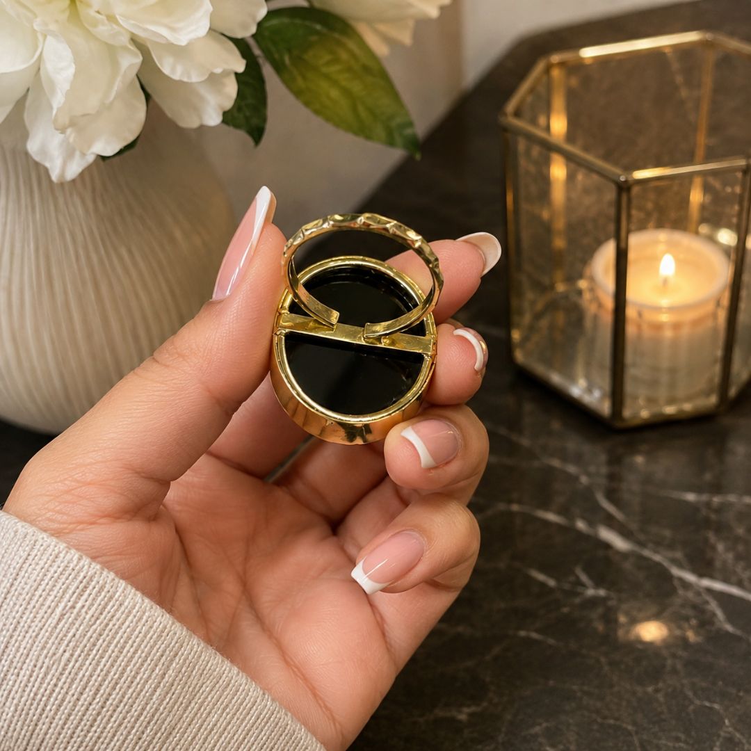🖤 Midnight Veil Agate Ring