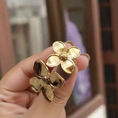 18K Gold Plated Anti‑Tarnish Flower Ring for Women