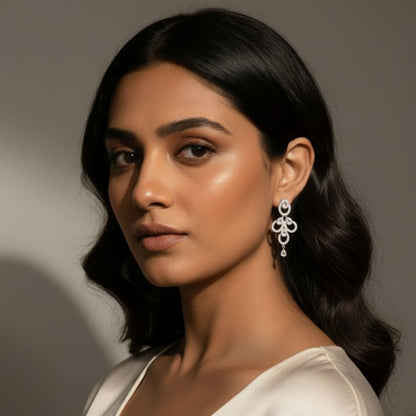 American Diamond Layered Chandelier Earrings