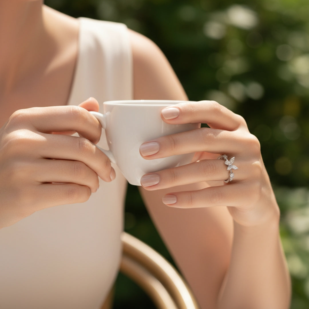 Silver Plated Butterfly Sparkle Ring