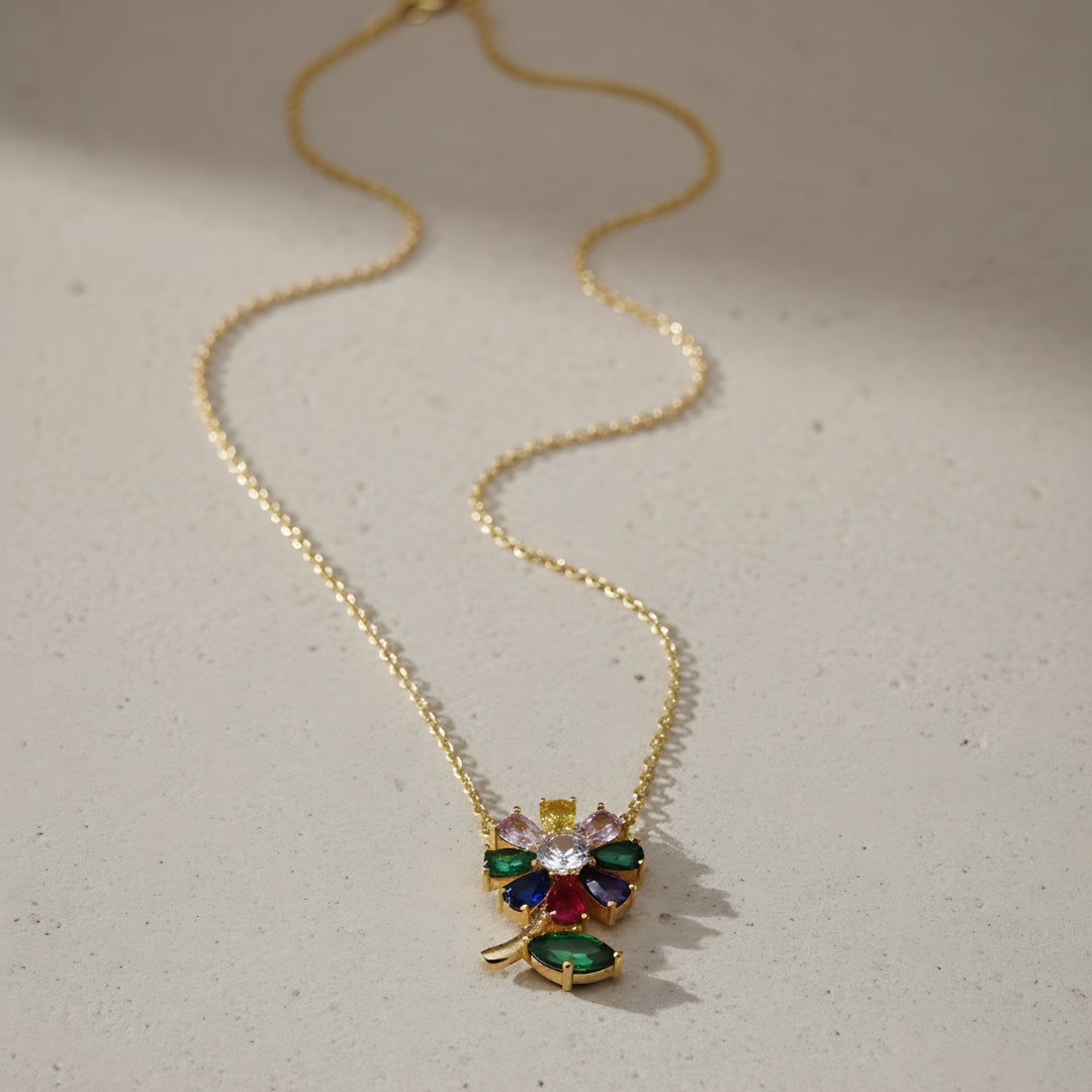 Radiant Multicolor Anti-Tarnish Diamond Pendant