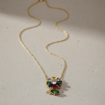 Radiant Multicolor Anti-Tarnish Diamond Pendant