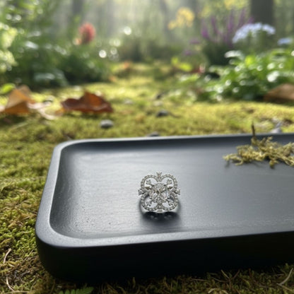 Elegant Floral AD Statement Ring