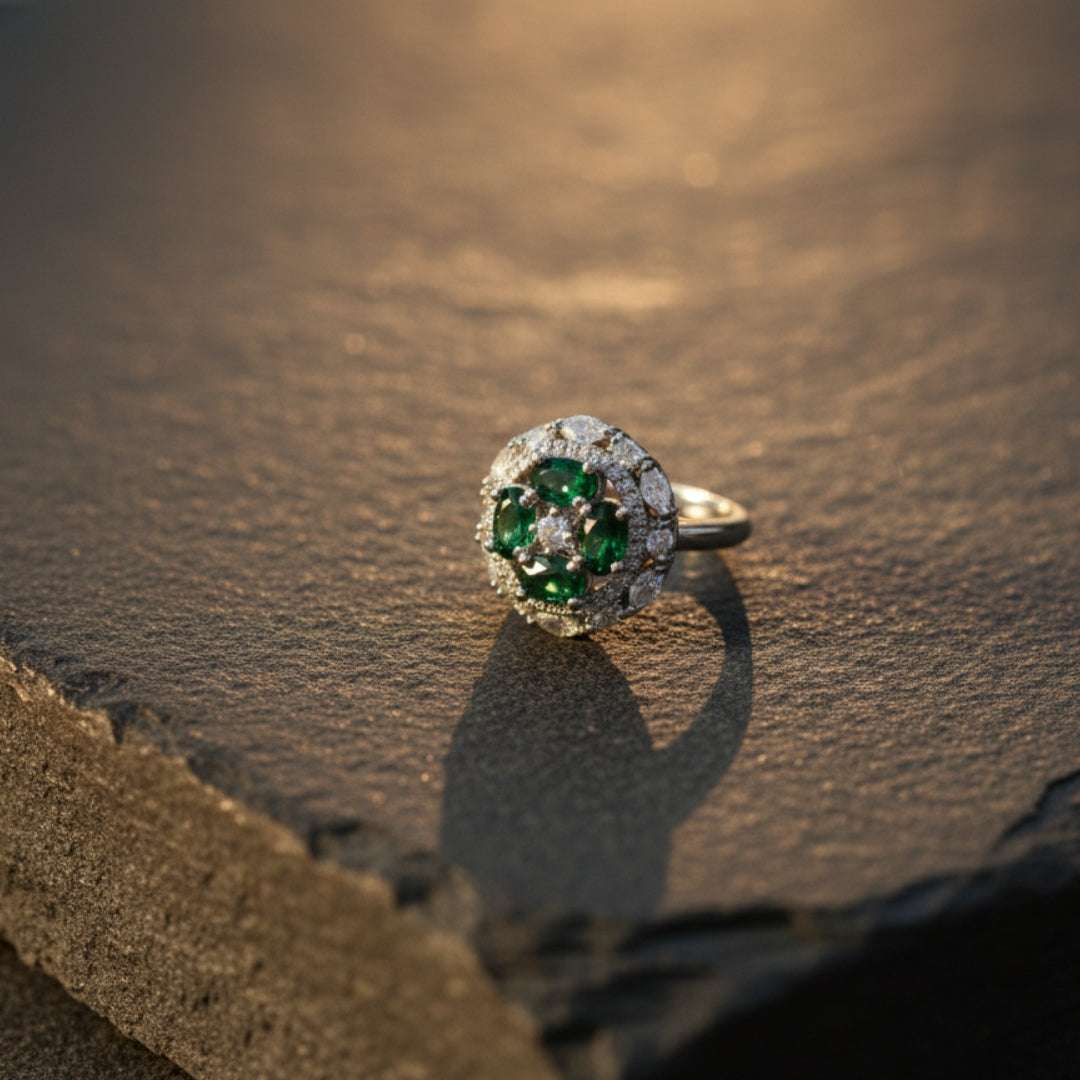 Emerald Blossom AD Diva Ring