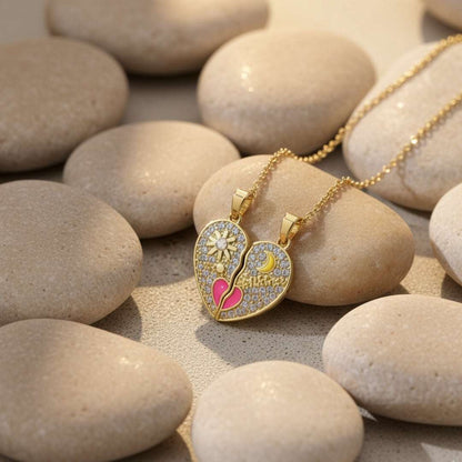 Sun & Moon Anti-Tarnish Couple Pendant