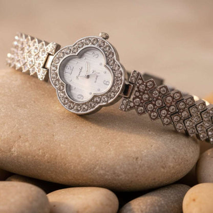 Designer Diamond Bangle Watch – Luxury Crystal Pavé Bracelet