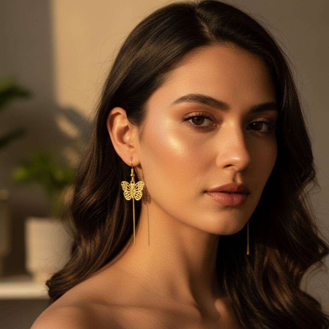 Anti-Tarnish Premium Butterfly Dangle Earrings
