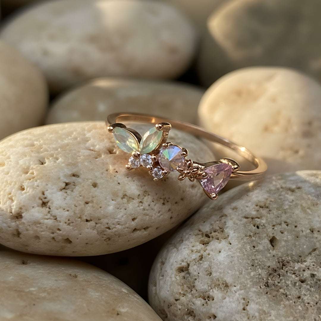 Butterfly Gold Plated Diamond Ring