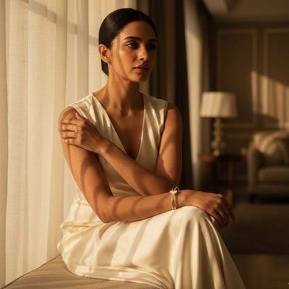 Anti-Tarnish Butterfly Bracelet | Mother of Pearl & Crystal Bangle