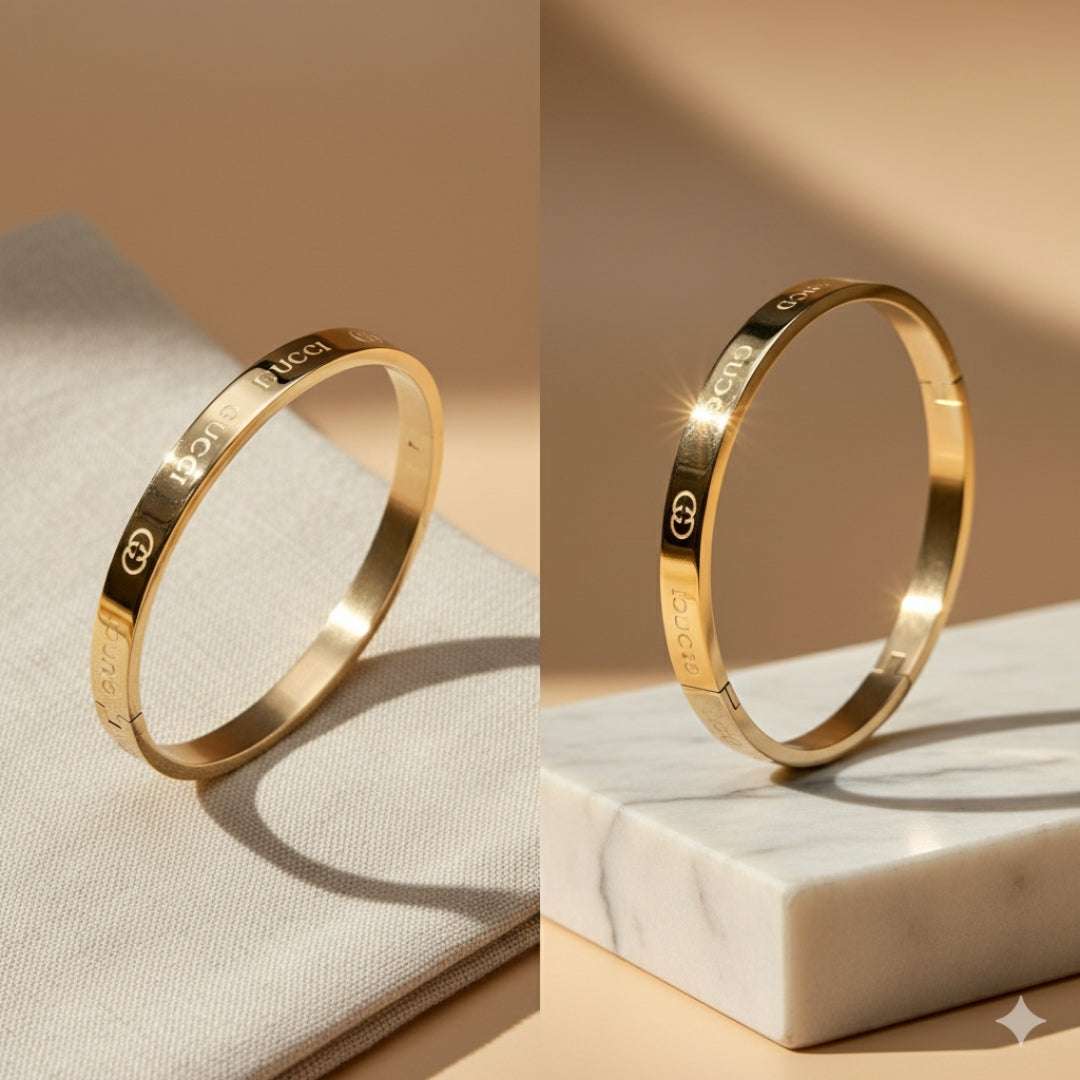 Elegant Rose Gold Designer Bracelet | Luxury Engraved Bangle