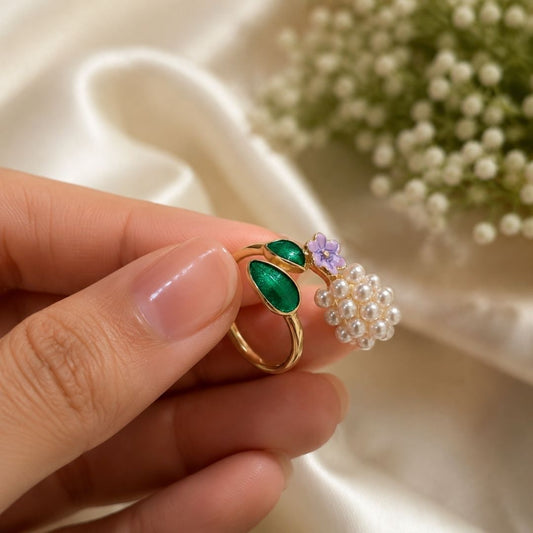 Pearl Blossom Adjustable Ring