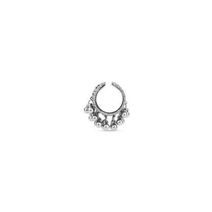 Oxidized German Silver Ghungroo Statement Toe Ring / Midi Ring