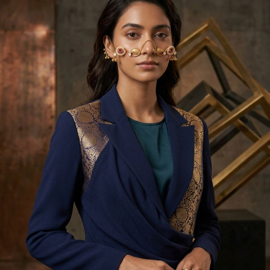 Traditional Brass Forehead Facelet with Kundan-Inspired Design