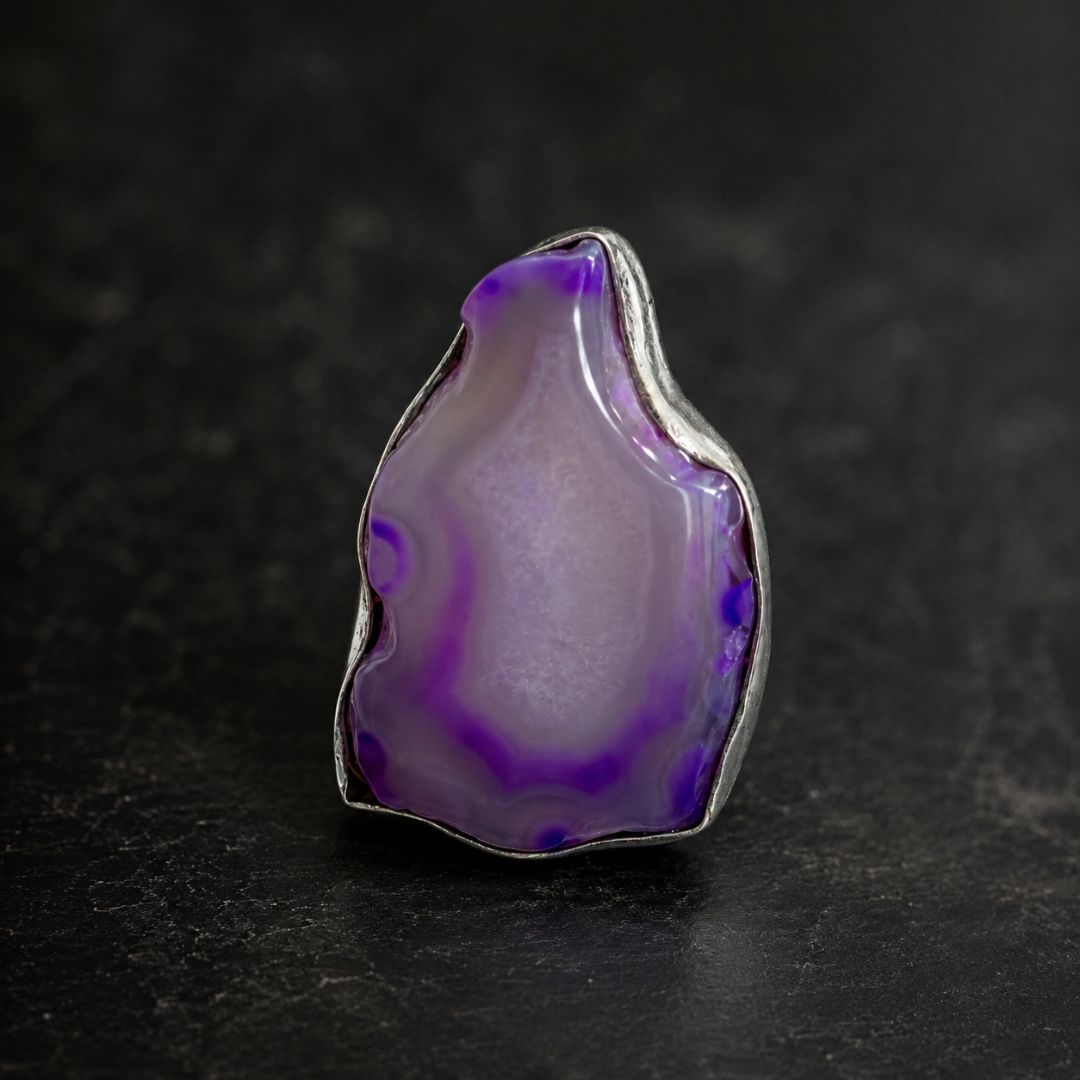 Amethyst Agate Statement Pendant