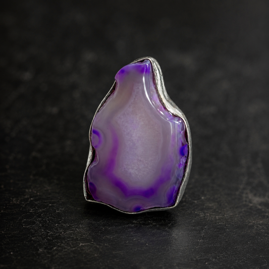 Amethyst Agate Statement Pendant