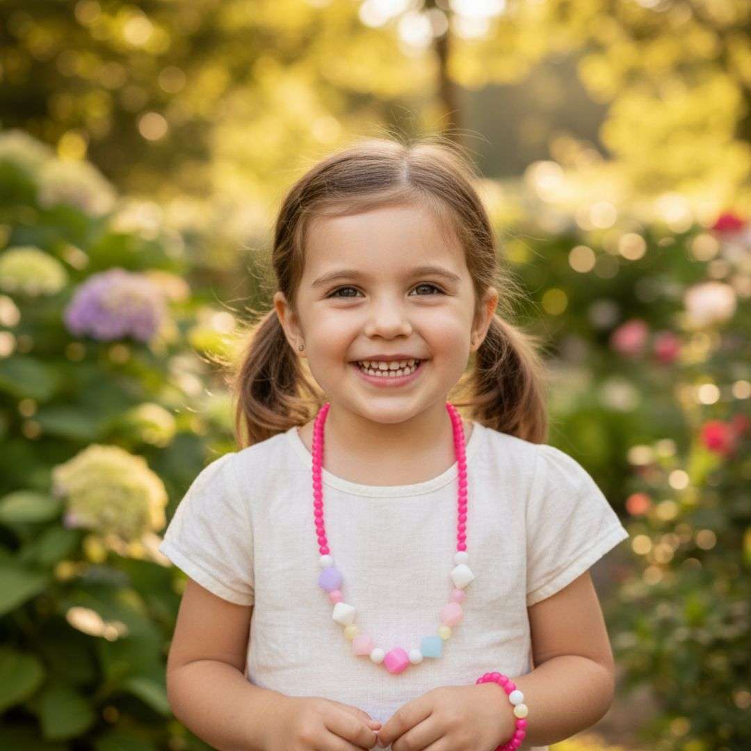 Colorful Bead Bracelet & Necklace Set – Kids Play Jewelry