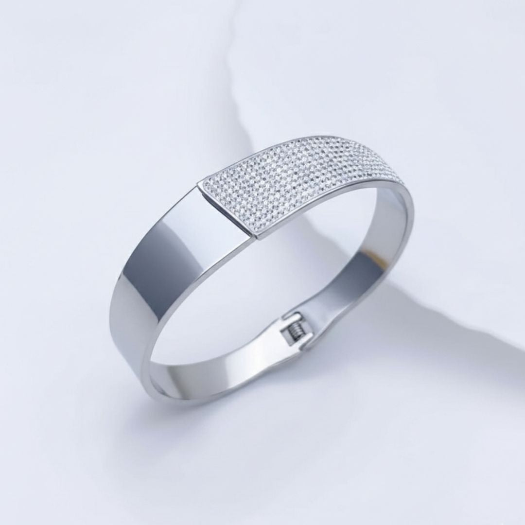 AD Premium Silver Cuff Bangle