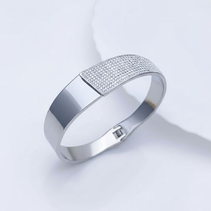 AD Premium Silver Cuff Bangle